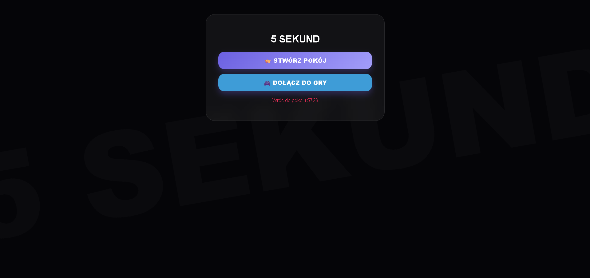 5 Sekund Gra - Lobby