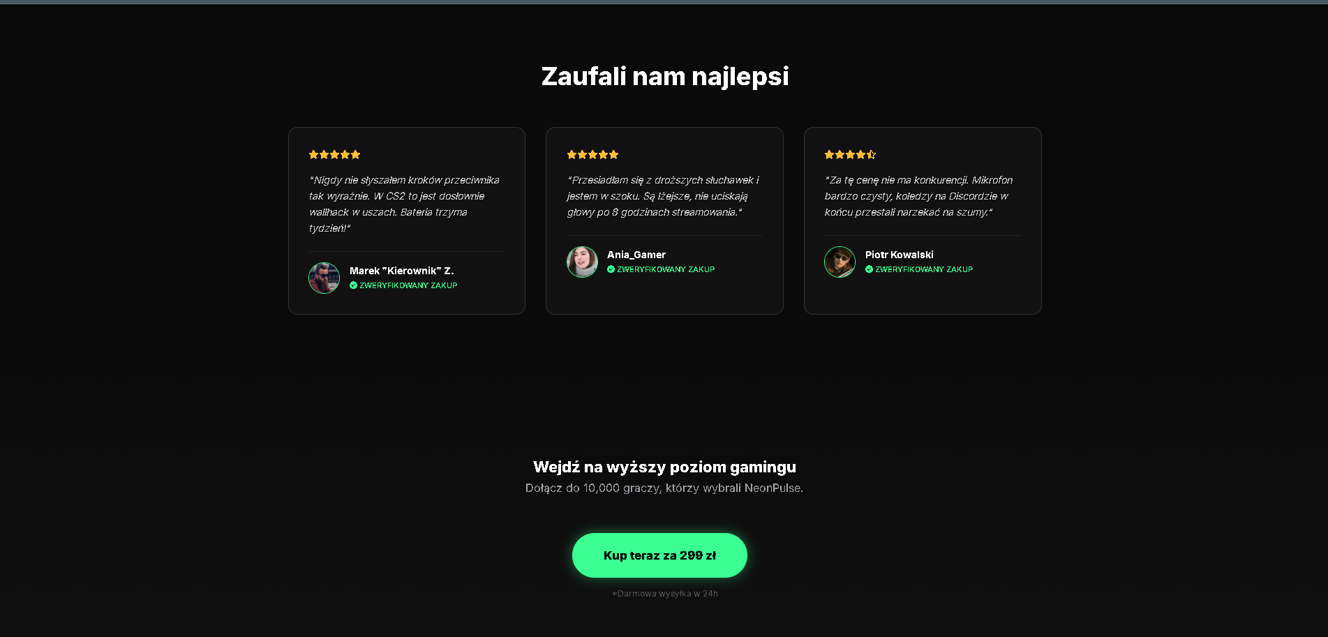 Landing Page - opinie